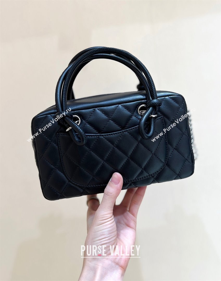 Chanel Cambon Mini Bowling Bag in Black Calfskin A29792 2024 Top Quality (SHUNY-24121809)