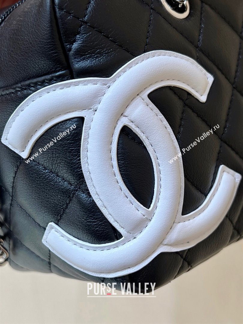 Chanel Cambon Mini Bowling Bag in Black Calfskin A29792 2024 Top Quality (SHUNY-24121809)