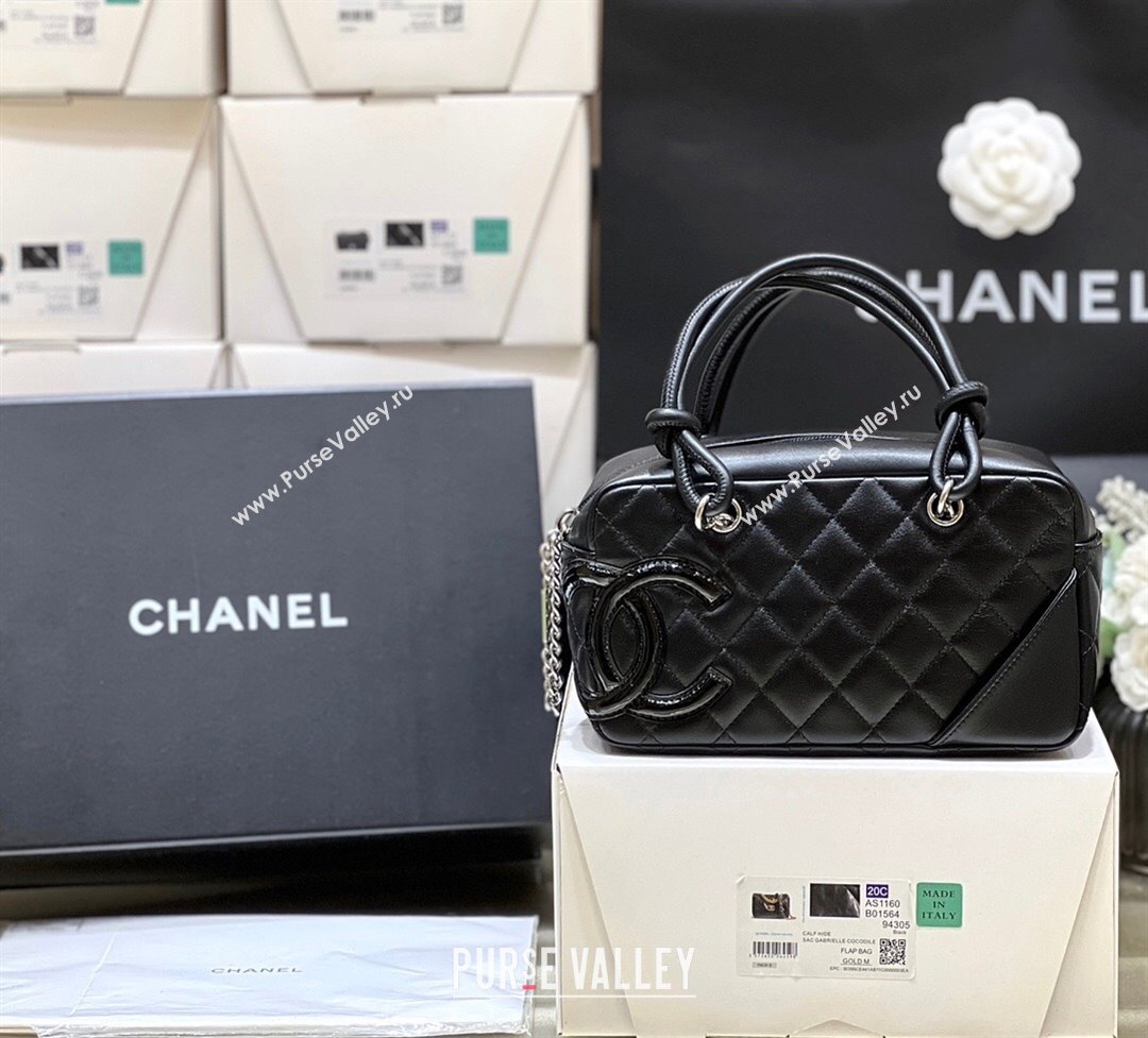 Chanel Cambon Mini Bowling Bag in Black Calfskin A29792 2024 Top Quality (SHUNY-24121810)