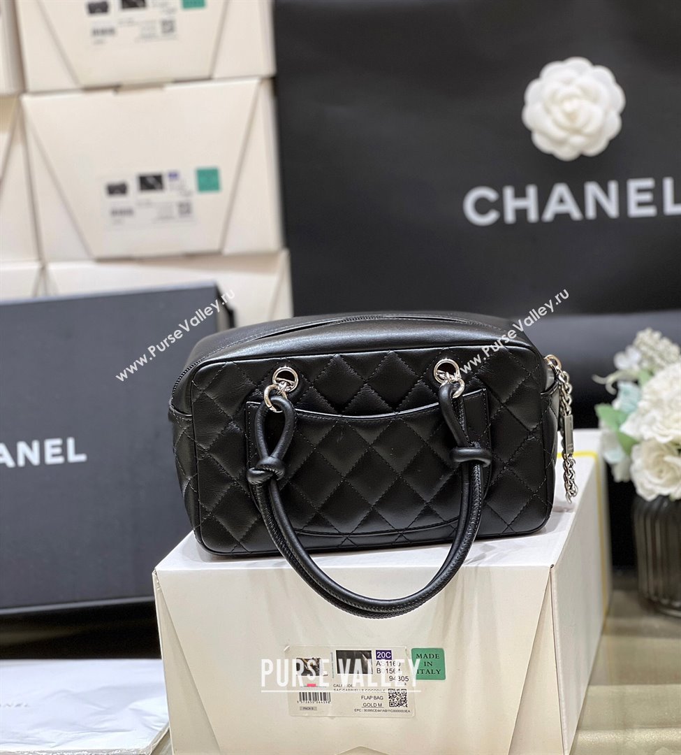 Chanel Cambon Mini Bowling Bag in Black Calfskin A29792 2024 Top Quality (SHUNY-24121810)