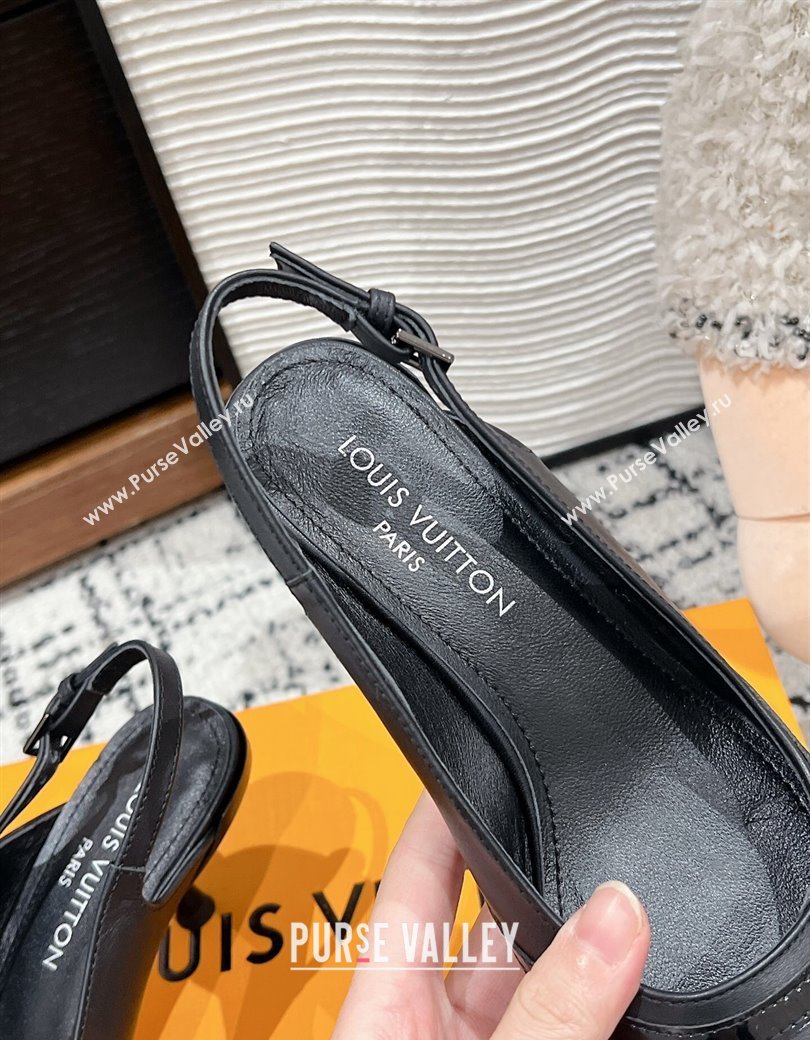 Louis Vuitton 6AM Slingback Pumps 4.5cm in Leather with Strap Black 2024 1AGZIF (MD-241224084)