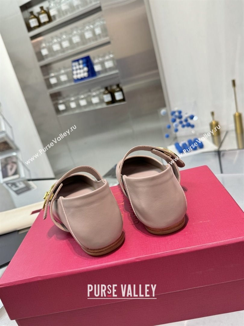 Valentino VLogo Locker Mary-Jane Ballerina in Calfskin Nude Pink 2024 (XL-24082803)