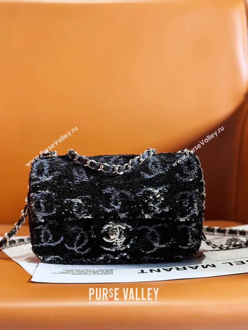 Chanel Sequins Evening Bag AS4297 Black 01 2023 (YEZI-23110136)