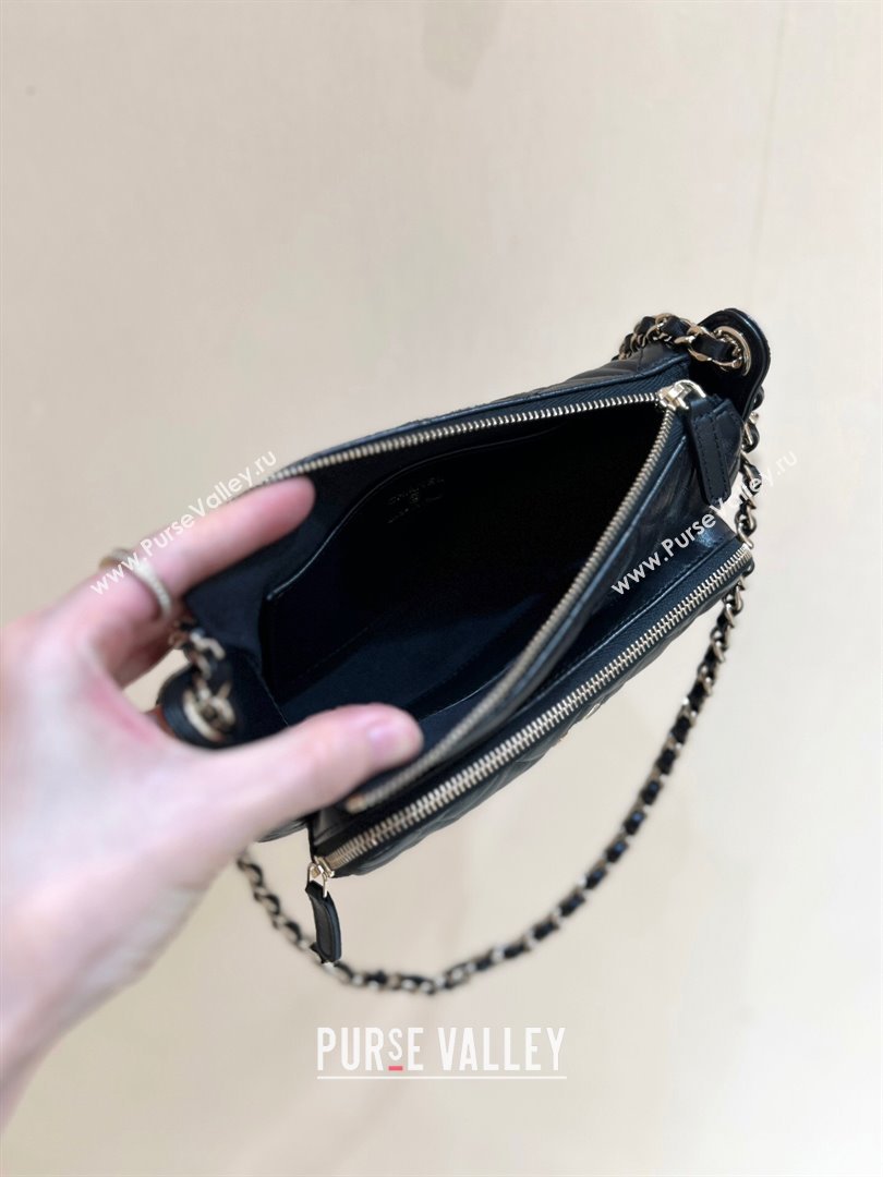 Chanel Shiny Crumpled Lambskin Clutch with Chain AP4349 Black 2024 Top Quality (SHUNY-24121813)