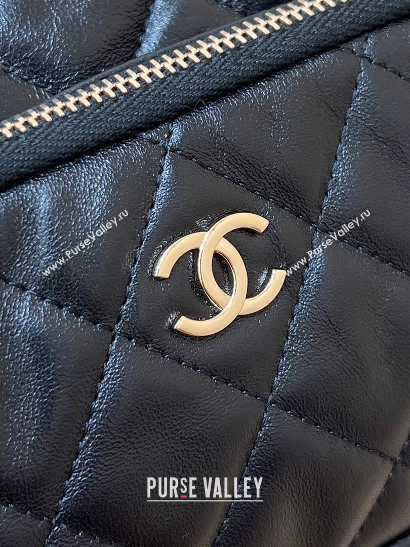 Chanel Shiny Crumpled Lambskin Clutch with Chain AP4349 Black 2024 Top Quality (SHUNY-24121813)