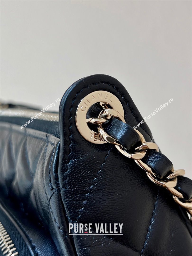 Chanel Shiny Crumpled Lambskin Clutch with Chain AP4349 Black 2024 Top Quality (SHUNY-24121813)