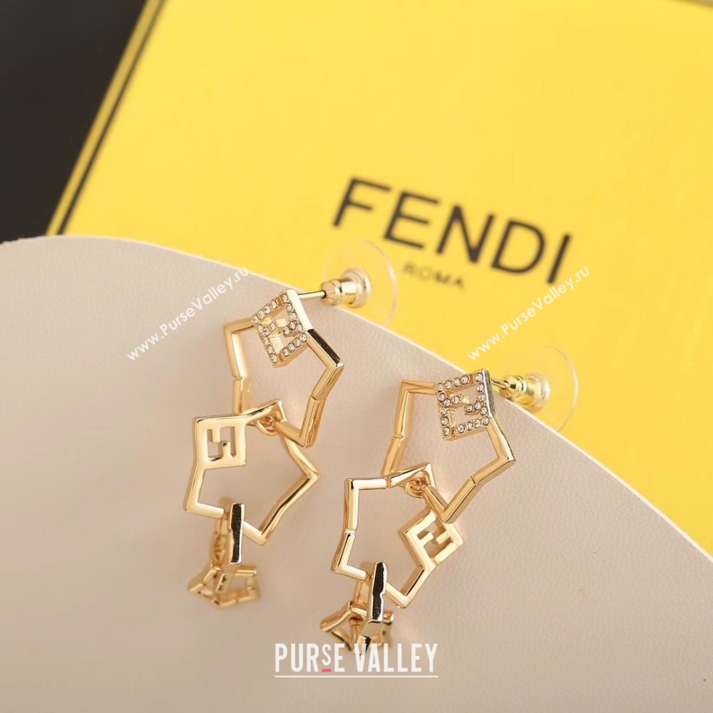 Fendi Star Pendant Earrings F12527 Gold 2024 (YF-24012527)