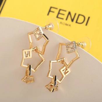 Fendi Star Pendant Earrings F12527 Gold 2024 (YF-24012527)