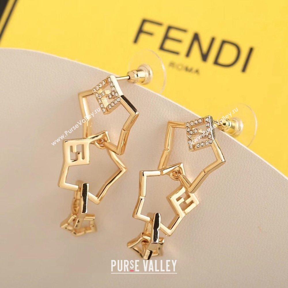 Fendi Star Pendant Earrings F12527 Gold 2024 (YF-24012527)