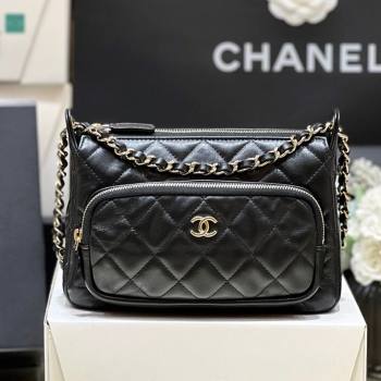 Chanel Shiny Crumpled Lambskin Clutch with Chain AP4349 Black 2024 Top Quality (SHUNY-24121813)