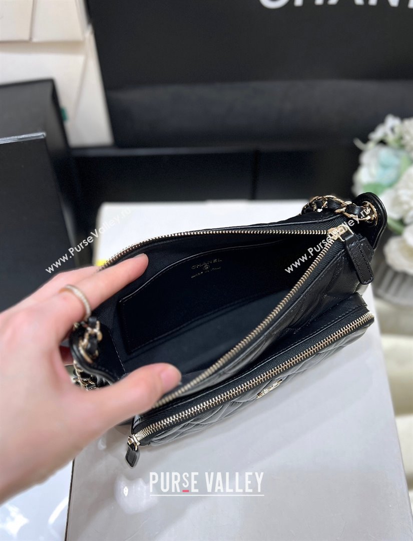 Chanel Shiny Crumpled Lambskin Clutch with Chain AP4349 Black 2024 Top Quality (SHUNY-24121813)