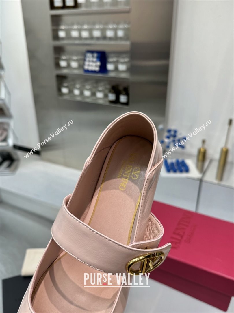 Valentino VLogo Locker Mary-Jane Ballerina in Patent Calfskin Nude Pink 2024 (XL-24082806)