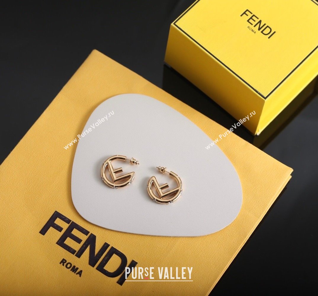 Fendi F Hoop Earrings F12529 Gold 2024 (YF-24012529)