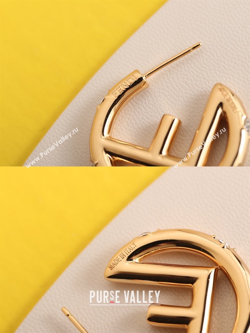 Fendi F Hoop Earrings F12529 Gold 2024 (YF-24012529)