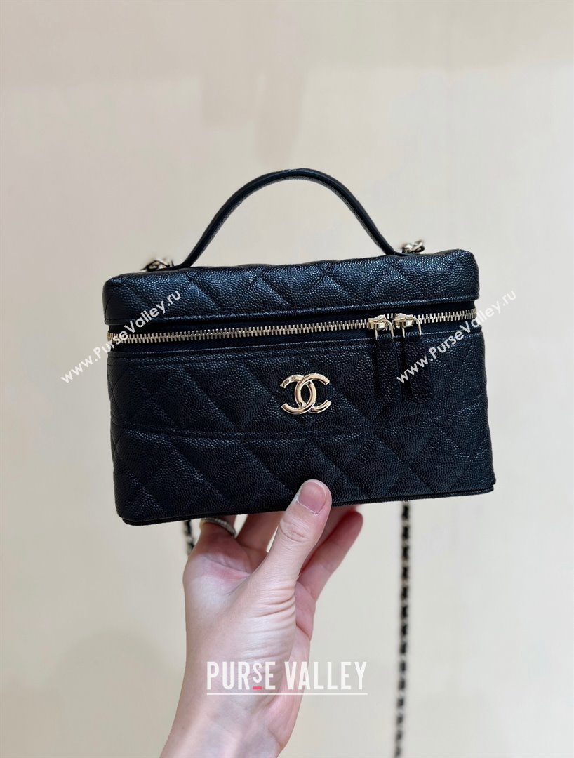 Chanel Grained Calfskin Long Vanity Case bag with Chain AP4407 Black CRUISE 2024/25 (SHUNY-24121816)