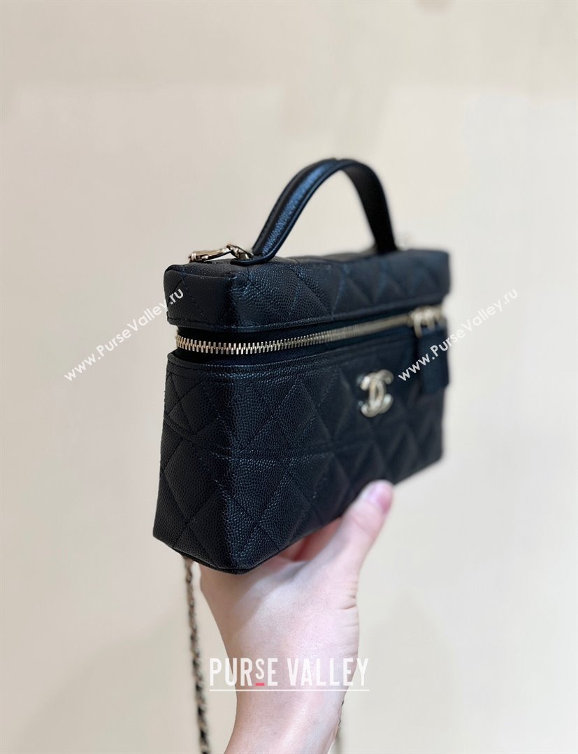 Chanel Grained Calfskin Long Vanity Case bag with Chain AP4407 Black CRUISE 2024/25 (SHUNY-24121816)