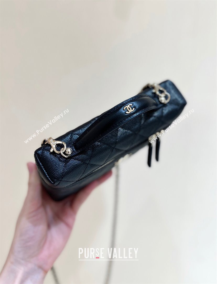 Chanel Grained Calfskin Long Vanity Case bag with Chain AP4407 Black CRUISE 2024/25 (SHUNY-24121816)