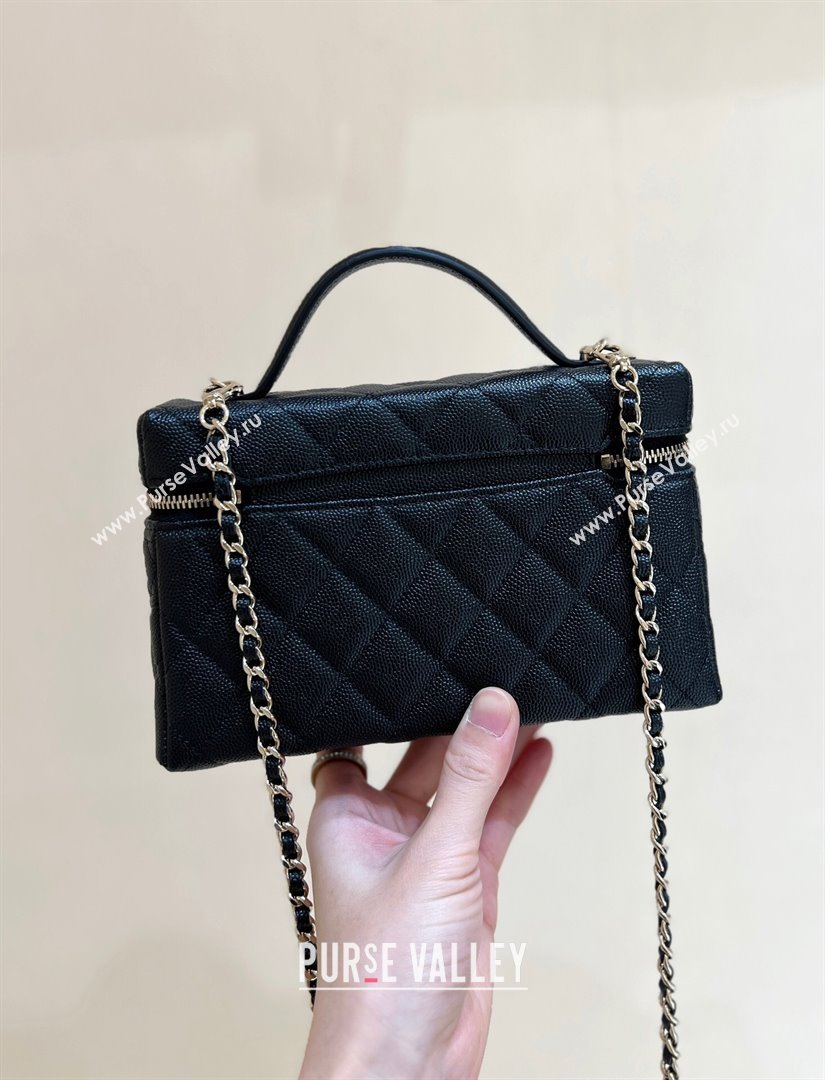 Chanel Grained Calfskin Long Vanity Case bag with Chain AP4407 Black CRUISE 2024/25 (SHUNY-24121816)