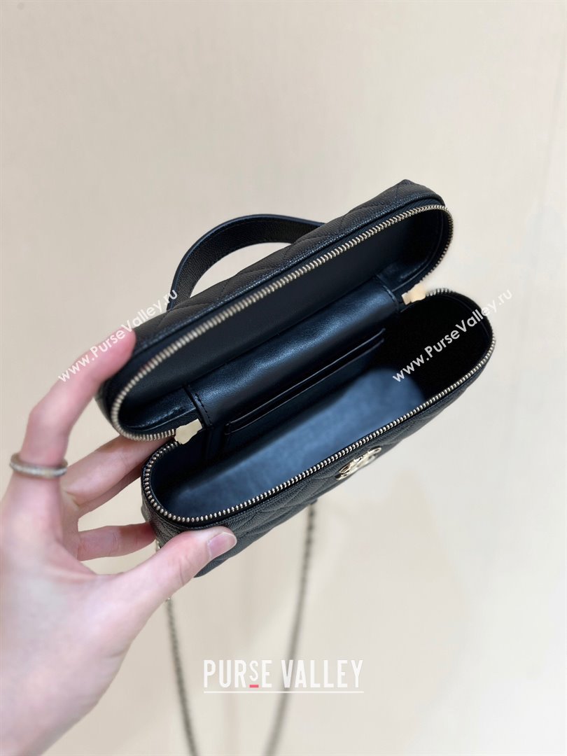 Chanel Grained Calfskin Long Vanity Case bag with Chain AP4407 Black CRUISE 2024/25 (SHUNY-24121816)