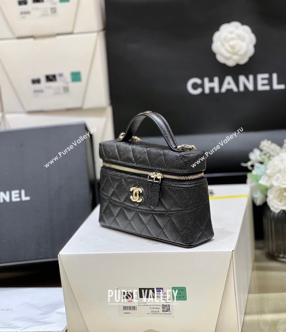 Chanel Grained Calfskin Long Vanity Case bag with Chain AP4407 Black CRUISE 2024/25 (SHUNY-24121816)