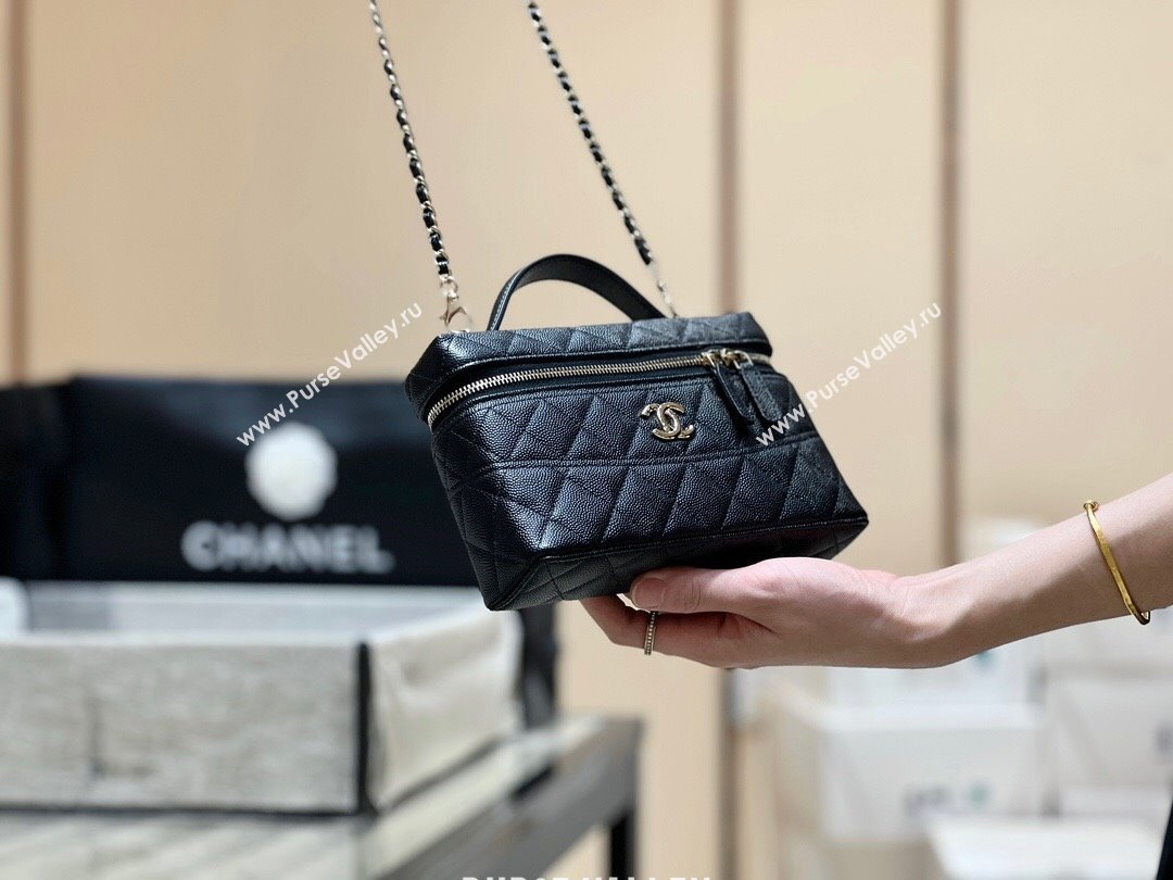 Chanel Grained Calfskin Long Vanity Case bag with Chain AP4407 Black CRUISE 2024/25 (SHUNY-24121816)