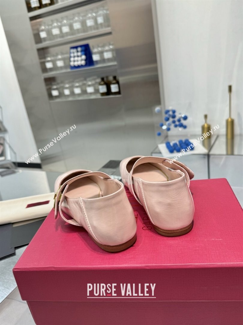 Valentino VLogo Locker Mary-Jane Ballerina in Patent Calfskin Dirty Pink 2024 (XL-24082810)