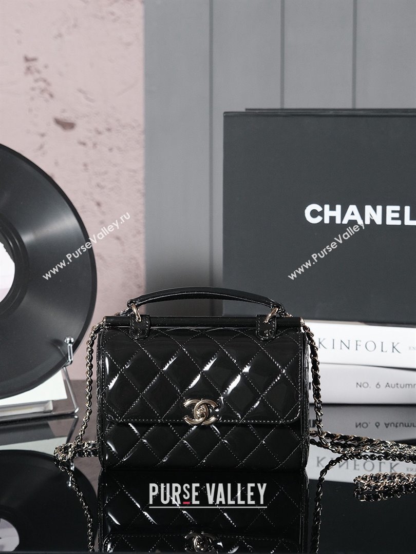 Chanel Patent Calfskin Small Box Bag AS4511 Black 2023 (YEZI-24101601)