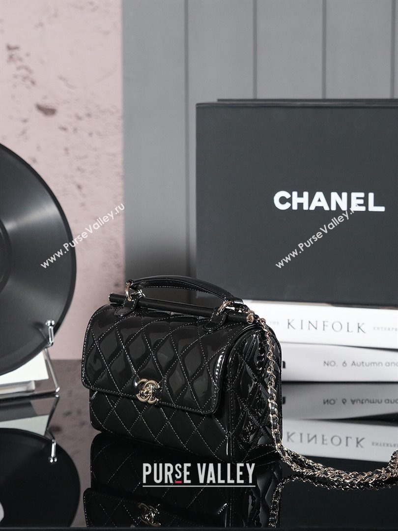 Chanel Patent Calfskin Small Box Bag AS4511 Black 2023 (YEZI-24101601)