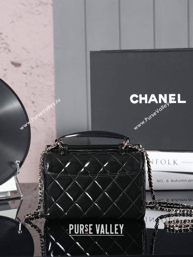 Chanel Patent Calfskin Small Box Bag AS4511 Black 2023 (YEZI-24101601)