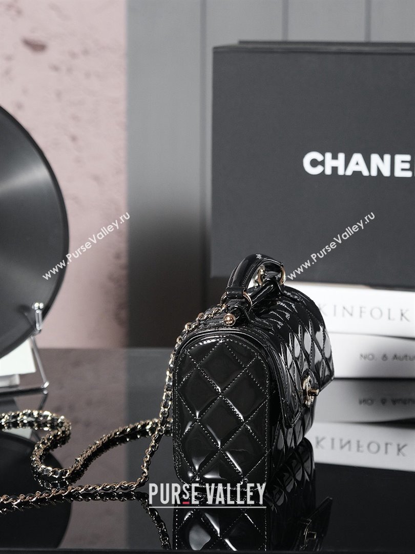 Chanel Patent Calfskin Small Box Bag AS4511 Black 2023 (YEZI-24101601)