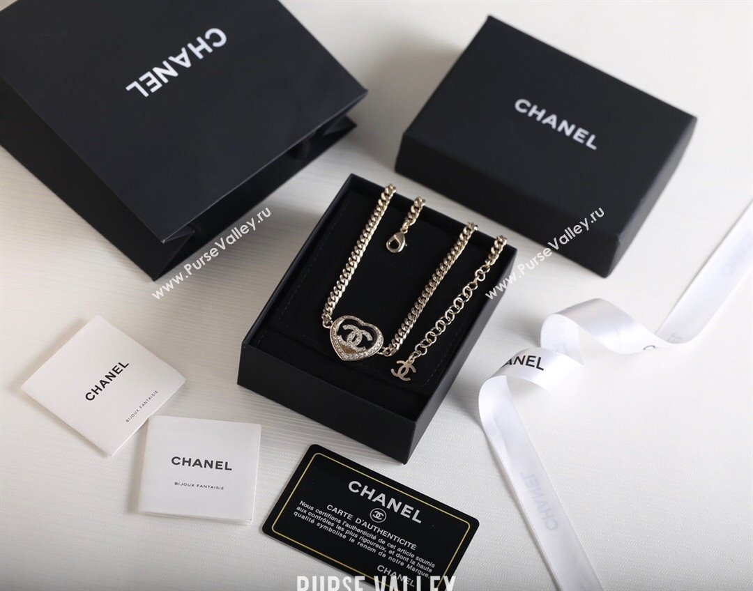 Chanel Heart Choker Necklace CH12535 Black 2024 (YF-24012535)