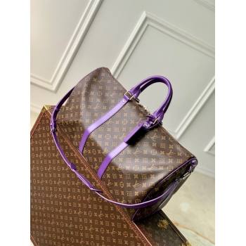 Louis Vuitton Keepall Bandouliere 50 Travel bag in Monogram Canvas M46775 Violet 2023 (K-23120501)