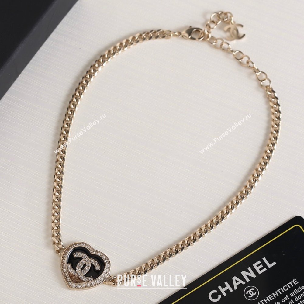 Chanel Heart Choker Necklace CH12535 Black 2024 (YF-24012535)