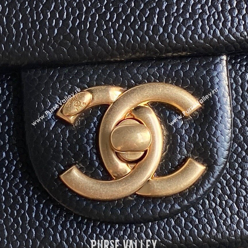 Chanel Small Flap Bag with Chain in Grained Shiny Calfskin AS5186 Black 2024 (YEZI-24101602)