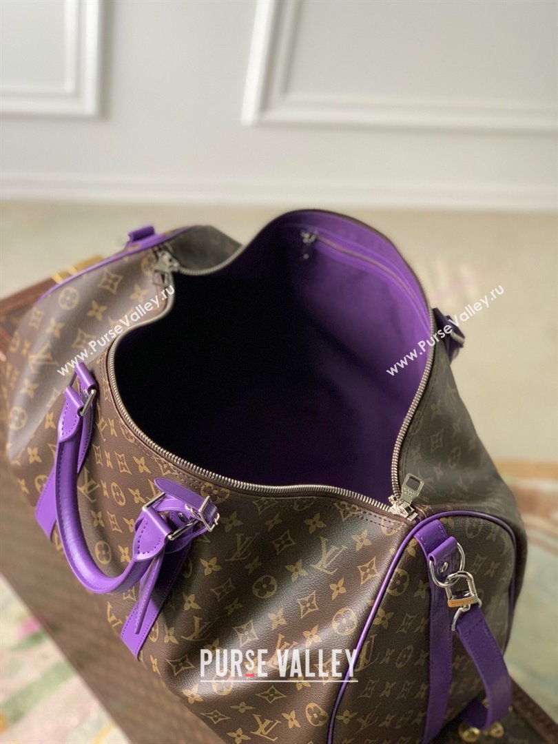 Louis Vuitton Keepall Bandouliere 50 Travel bag in Monogram Canvas M46775 Violet 2023 (K-23120501)