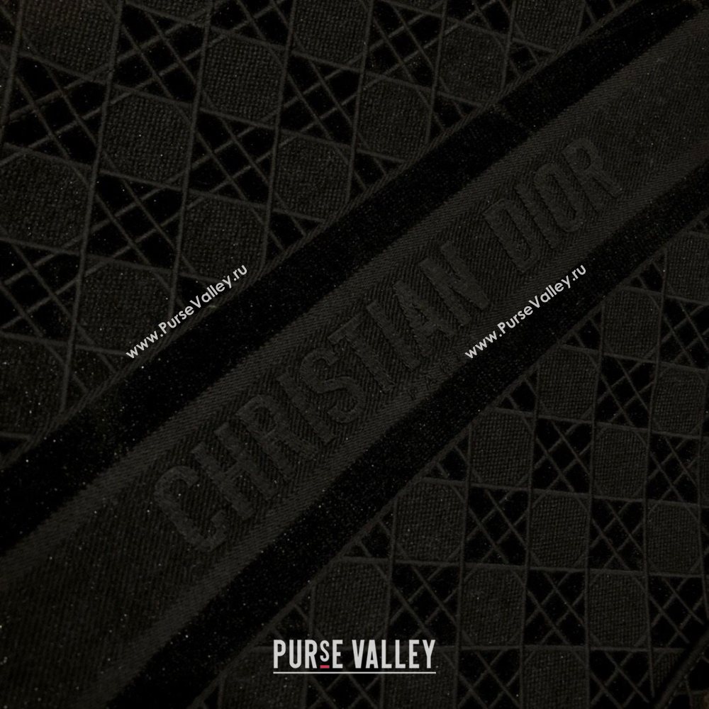 Dior Small Book Tote Bag in Black Cannage Embroidered Velvet 2020 (XXG-20112634)