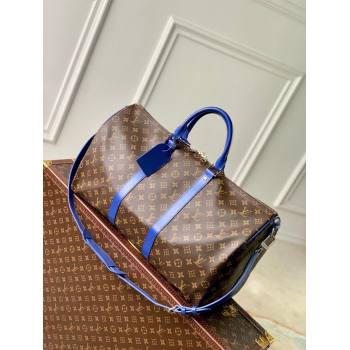 Louis Vuitton Keepall Bandouliere 50 Travel bag in Monogram Canvas M46772 Blue 2023 (K-23120502)