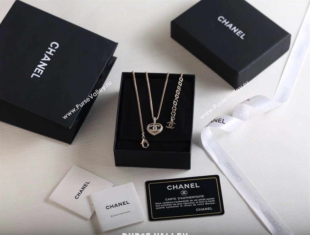 Chanel Heart Pendant Necklace CH12537 Black 2024 (YF-24012537)