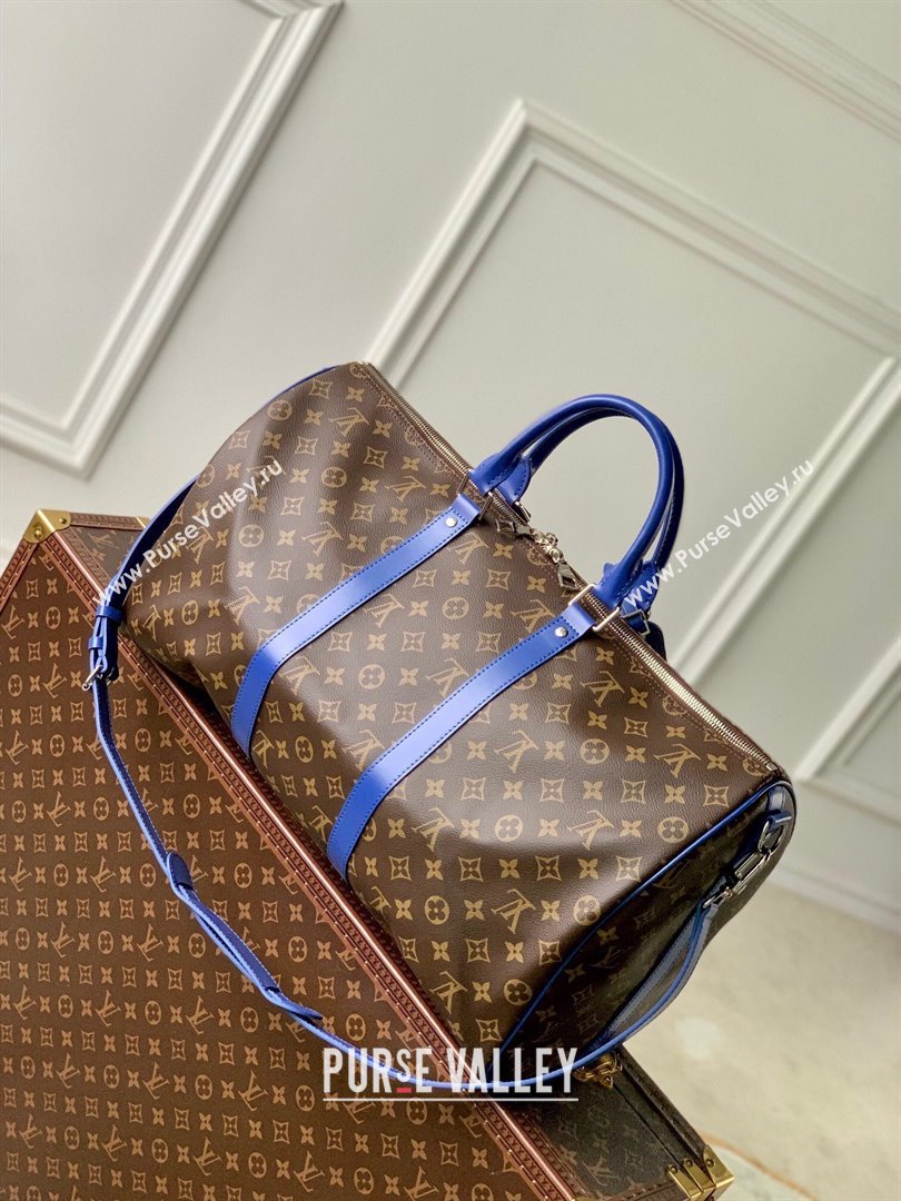 Louis Vuitton Keepall Bandouliere 50 Travel bag in Monogram Canvas M46772 Blue 2023 (K-23120502)