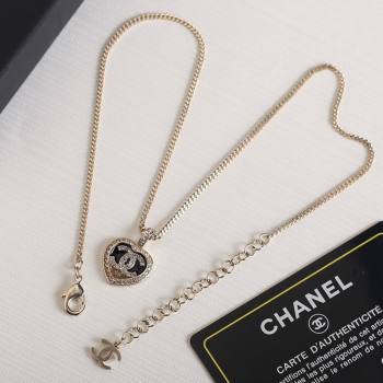 Chanel Heart Pendant Necklace CH12537 Black 2024 (YF-24012537)