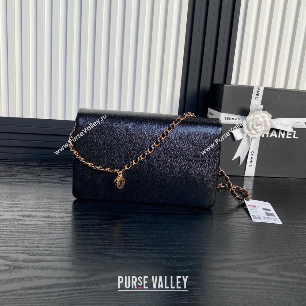 Chanel Medium Flap Bag with Chain in Grained Shiny Calfskin AS5180 Black 2024 (YEZI-24101603)