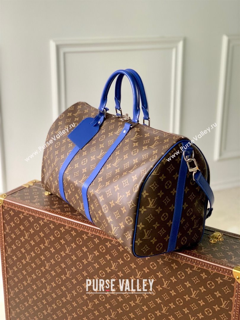 Louis Vuitton Keepall Bandouliere 50 Travel bag in Monogram Canvas M46772 Blue 2023 (K-23120502)