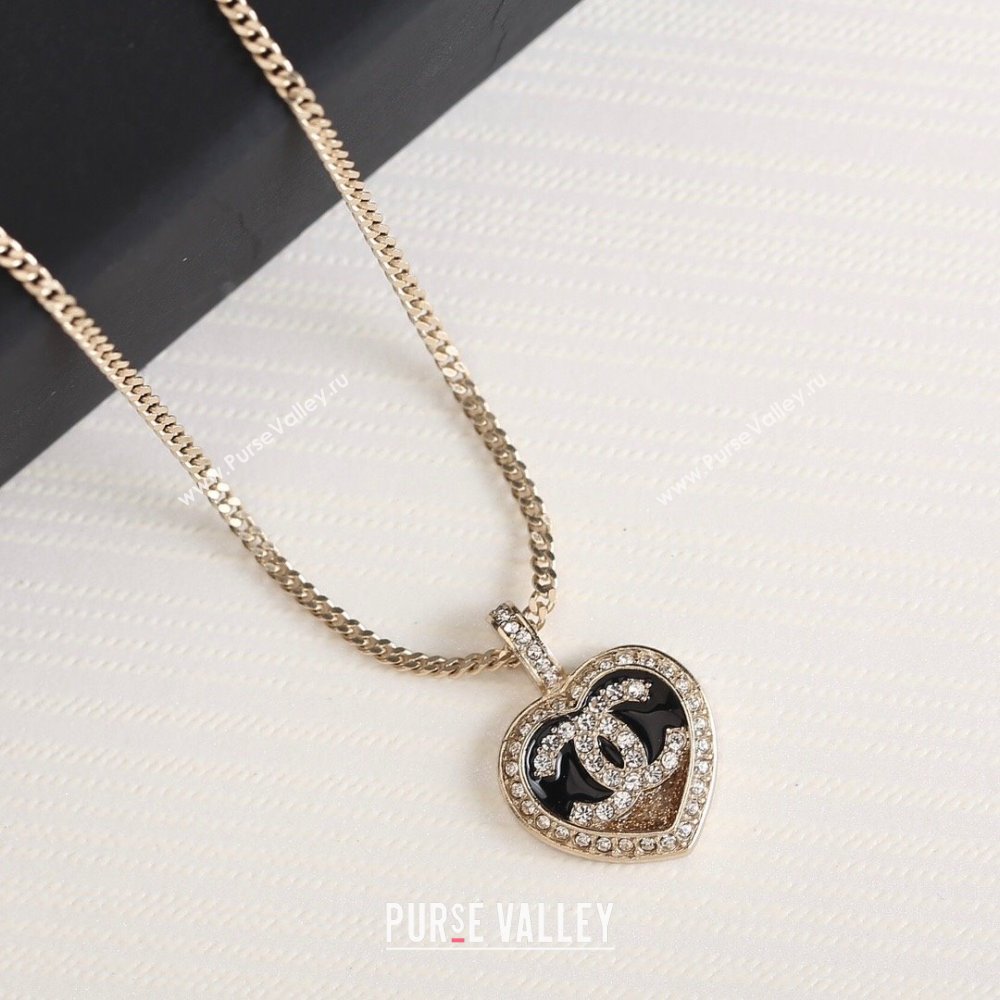 Chanel Heart Pendant Necklace CH12537 Black 2024 (YF-24012537)