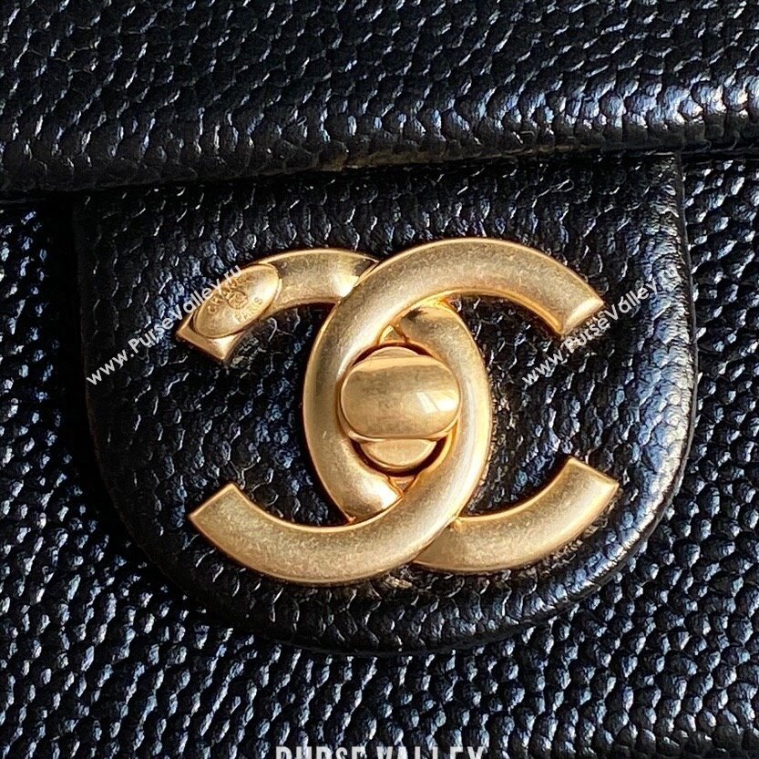 Chanel Medium Flap Bag with Chain in Grained Shiny Calfskin AS5180 Black 2024 (YEZI-24101603)