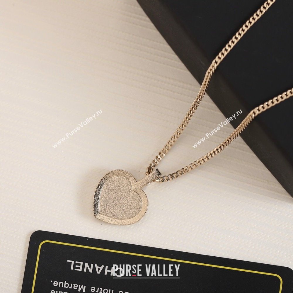 Chanel Heart Pendant Necklace CH12537 Black 2024 (YF-24012537)