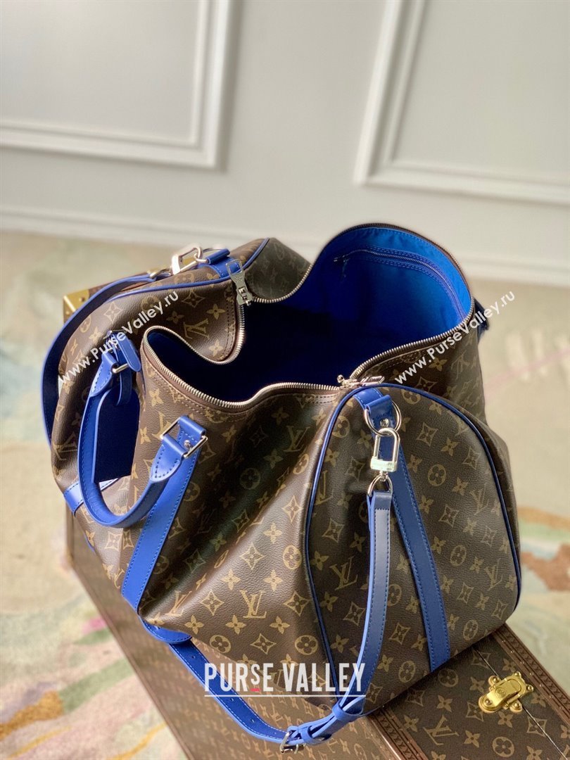 Louis Vuitton Keepall Bandouliere 50 Travel bag in Monogram Canvas M46772 Blue 2023 (K-23120502)