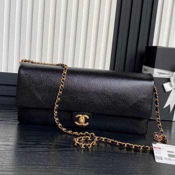 Chanel Maxi Clutch with Chain in Grained Shiny Calfskin AS5182 Black 2024 (YEZI-24101604)