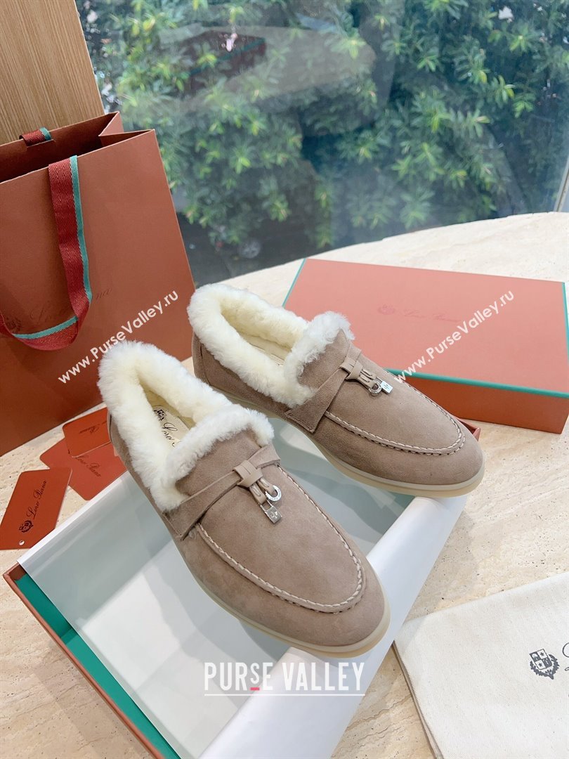 LP Summer Charms Walk Loafers with Fur LP110621 Light Coffee 2023 (KL-23110621)