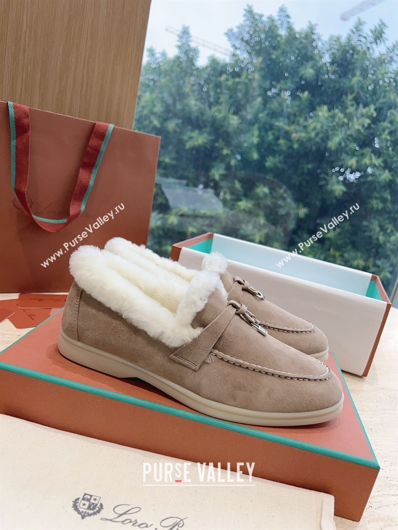 LP Summer Charms Walk Loafers with Fur LP110621 Light Coffee 2023 (KL-23110621)