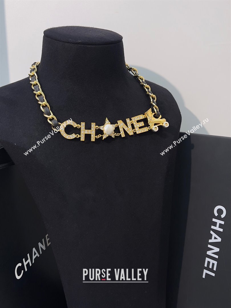 Chanel Leather Chain Boots Pendant Necklace CH12509 Gold 2024 (YF-24012509)